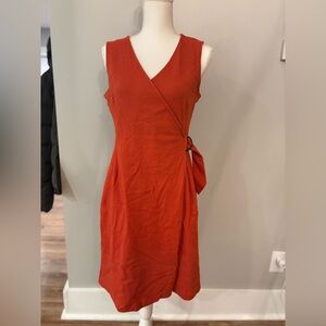 Cynthia Rowley Terracotta Wrap Midi Dress